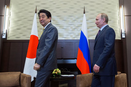 Ruský prezident Vladimir Putin a japonský premiér Šinzó Abe